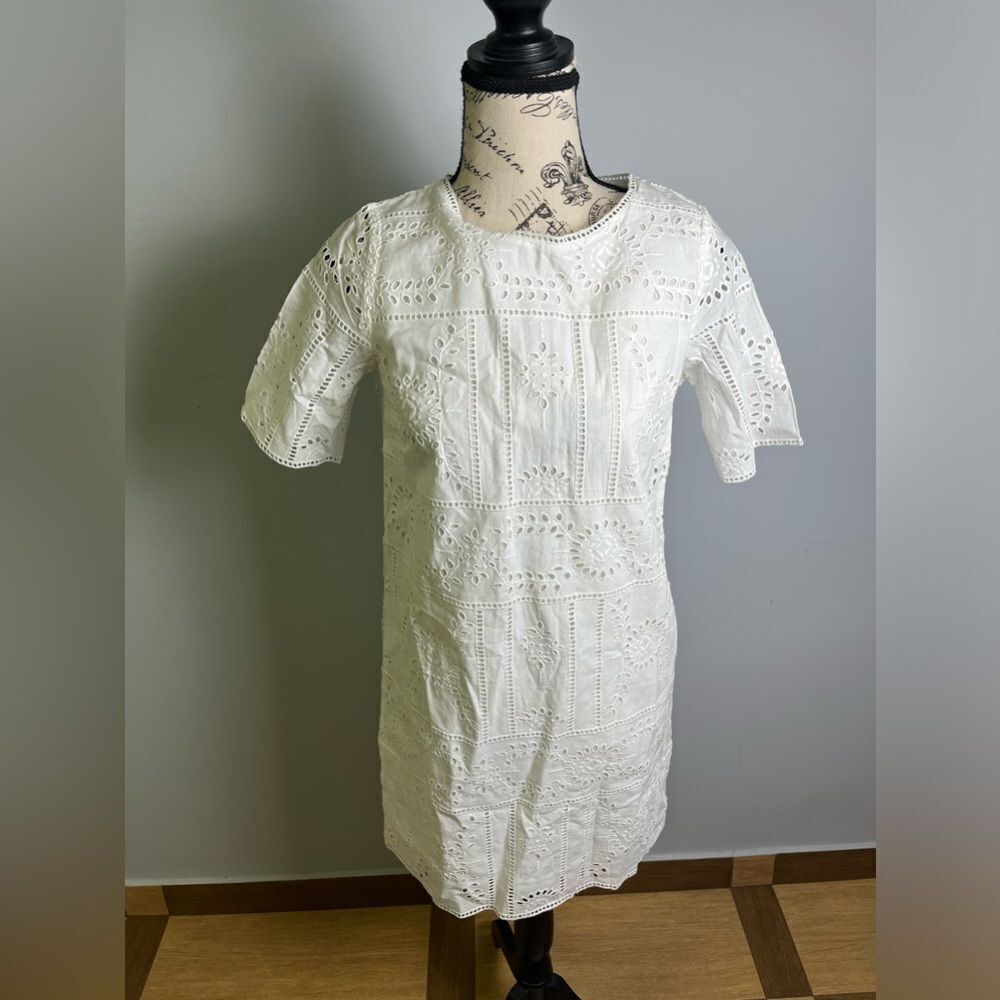 The Kooples Floral White Embroidered Dress Size 0= Size XS= US 2